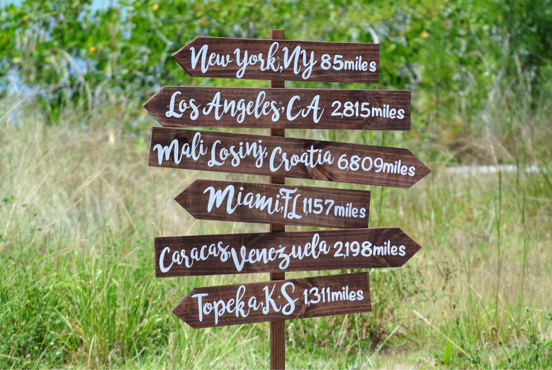 Family gift Directional Sign, Garden Decor. Wood Arrow sign for home. Family gift idea