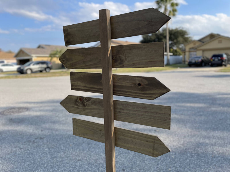 Cabin Directional Sign, Mileage Sign post. Boho decor outdoor. Direction sign wood