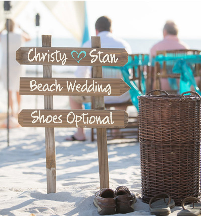 Beach Wedding Decor, Shoes Here VOWS There Love Everywhere Wedding Sign. 46" tall