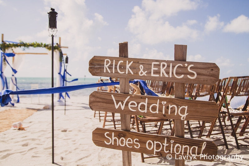 Beach Wedding Decor, Shoes Here VOWS There Love Everywhere Wedding Sign. 46" tall