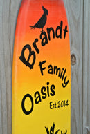 Personalized Surfboard decor. Outdoor surfboard wood sign. Christmas gift for mom dad. Gift for husband wife.