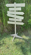 Blank directional sign post wood, DIY wooden arrow kit, Direction signpost self standing, Party event directional signs free standing