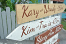 Personalized Family destination sign post outdoor. Garden decor wood directional sign. Gift for Mom Dad.