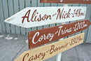 Personalized Family destination sign post outdoor. Garden decor wood directional sign. Gift for Mom Dad.