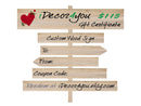 Gift card for iDecor4you shop  Holiday Gift Certificate for Custom Wood Sign, Printable Card for Her, Gifts for him, Last Minute Gift idea