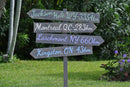 Party Directional Sign. Destination signpost Garden decor. Event decoration wood sign