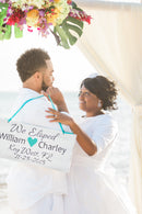 We Eloped Beach Wedding Sign Wood. Tropical decor Personalized gift. Custom wedding sign