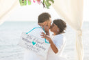 We Eloped Beach Wedding Sign Wood. Tropical decor Personalized gift. Custom wedding sign