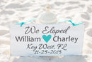 We Eloped Beach Wedding Sign Wood. Tropical decor Personalized gift. Custom wedding sign