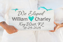 We Eloped Beach Wedding Sign Wood. Tropical decor Personalized gift. Custom wedding sign