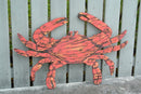 Large Red Crab Decor, Outdoor Wood Crab Wall Art, Beach House Decoration. Gift for him Christmas