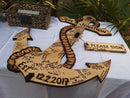 Newlywed  Gift Wood guest book alternative. Rustic wedding decor. Anchor sign. Personalized gift for couple.
