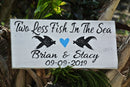 Beach wedding decor for destination wedding. Newlywed Gift wood sign.
