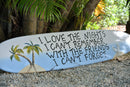 Best Friends gift, Custom Surfboard pool deck decor, Tiki bar wooden surfboard. Holiday gift idea for family