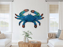 Blue Crab Outdoor Decor Gift for him. Patio Bar Crab wall art. Outdoor Pool deck and Home bar decoration.