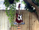 Guitar bird house garden decor wood. Large Guitar backyard decor. Bird feeder wood decorative. Gift for Musician guitar lovers.