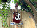 Guitar bird house garden decor wood. Large Guitar backyard decor. Bird feeder wood decorative. Gift for Musician guitar lovers.