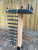 Bird feeder, Squirrel feeder play platform with rope ladder. Sakura Japanese style. House garden decor post. Pole not included