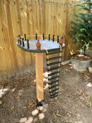 garden decor birds feeder, quarrel feeder, playground on pole for outdoor