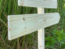 Blank directional sign post wood, DIY wooden arrow kit, Direction signpost self standing, Party event directional signs free standing