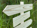 Blank directional sign post wood, DIY wooden arrow kit, Direction signpost self standing, Party event directional signs free standing