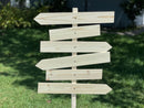 Blank directional sign post wood, DIY wooden arrow kit, Direction signpost self standing, Party event directional signs free standing
