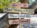 wedding beach sign with names and date, personalized gift for couple