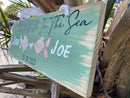 Two Less Fish In The Sea, Beach Wedding sign. Gift for couple personalized. Wedding trend decor 2023