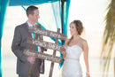 Beach Wedding Decor, Shoes Here Vows There Love Everywhere Wedding Sign. 46" tall