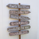Party Directional Sign. Destination signpost Garden decor. Event decoration wood sign